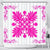 Hawaiian Quilt Maui Plant And Hibiscus Shower Curtain - Pink White - AH 177 x 172 (cm) Pink - Polynesian Pride