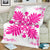 Hawaiian Quilt Maui Plant And Hibiscus Premium Blanket - Pink White - AH - Polynesian Pride