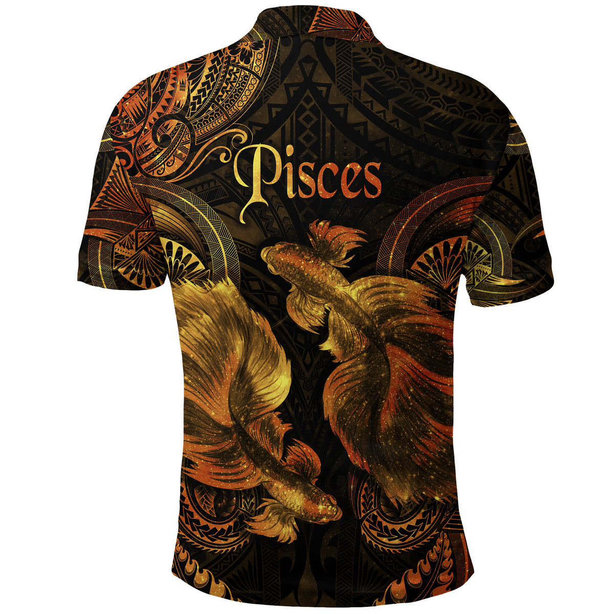 Pisces Zodiac Polynesian Polo Shirt Unique Style Gold LT8 - Polynesian Pride