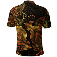 Pisces Zodiac Polynesian Polo Shirt Unique Style Gold LT8 - Polynesian Pride