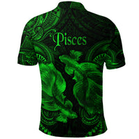 Pisces Zodiac Polynesian Polo Shirt Unique Style Green LT8 - Polynesian Pride