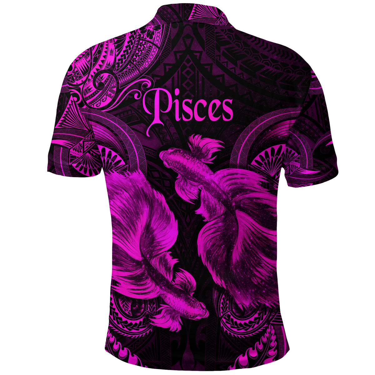Pisces Zodiac Polynesian Polo Shirt Unique Style Pink LT8 - Polynesian Pride
