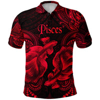 Pisces Zodiac Polynesian Polo Shirt Unique Style Red LT8 - Polynesian Pride