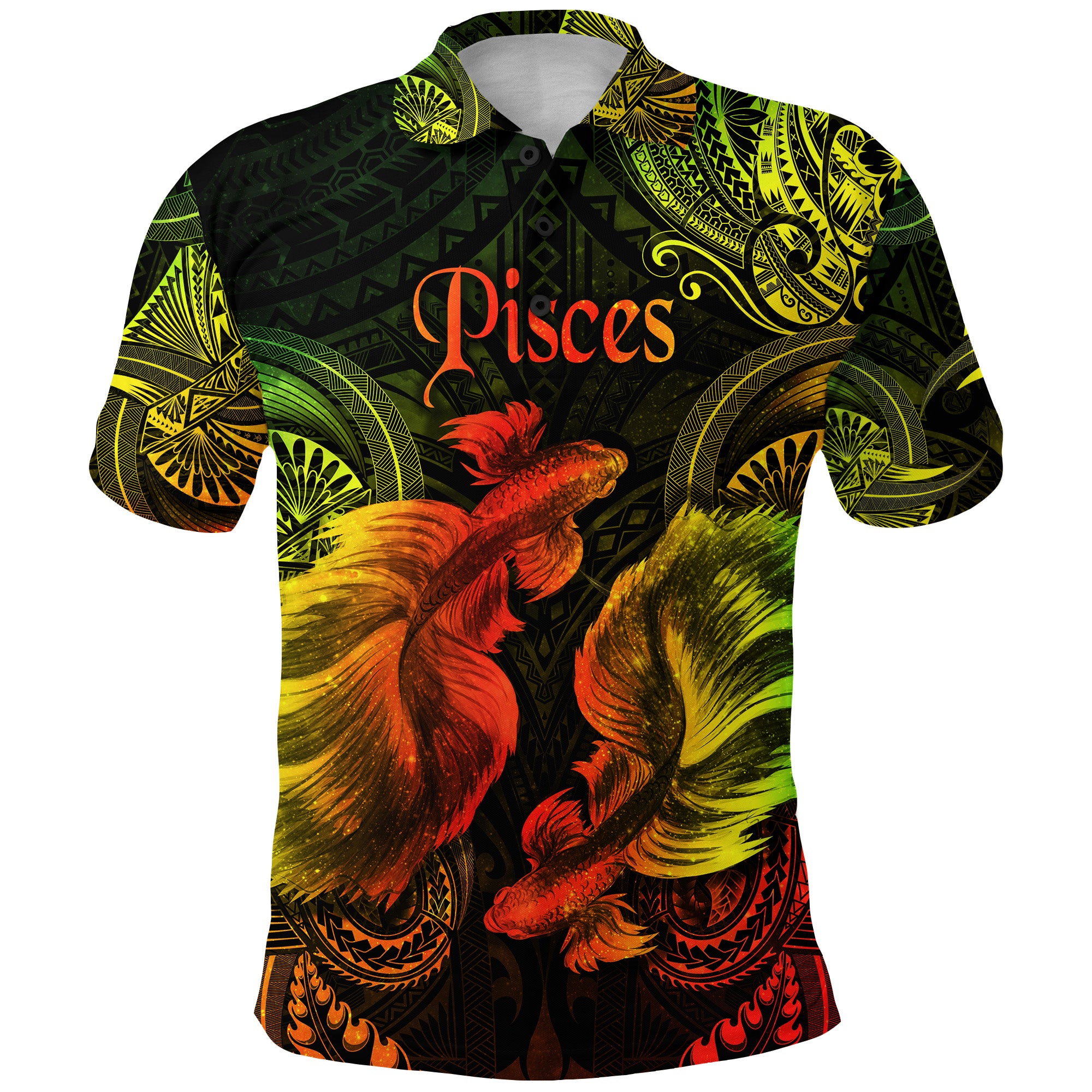 Custom Pisces Zodiac Polynesian Polo Shirt Unique Style Reggae LT8 - Polynesian Pride