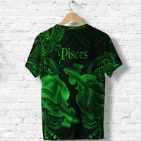 Pisces Zodiac Polynesian T Shirt Unique Style Green LT8 - Polynesian Pride