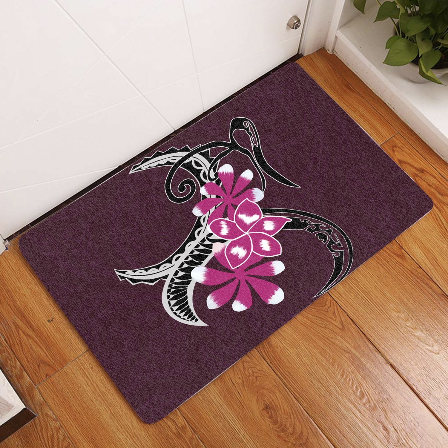 Plumeria Polynesia Pink Door Mat AH Door Mat Pink - Polynesian Pride