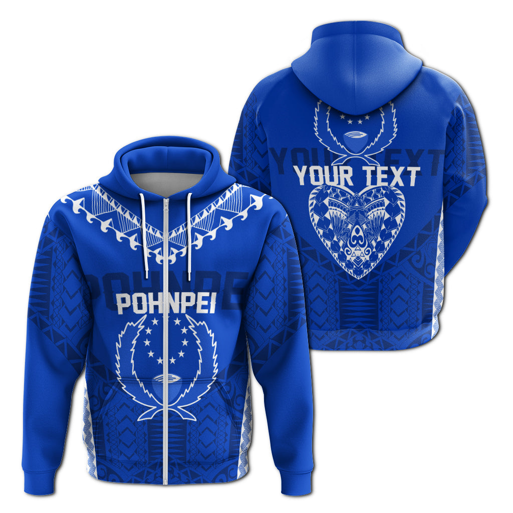 Custom FSM Pohnpei Heart Shape Zip up Hoodie Micronesia Pattern LT7 - Polynesian Pride