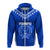 Custom FSM Pohnpei Heart Shape Zip up Hoodie Micronesia Pattern LT7 Unisex Blue - Polynesian Pride