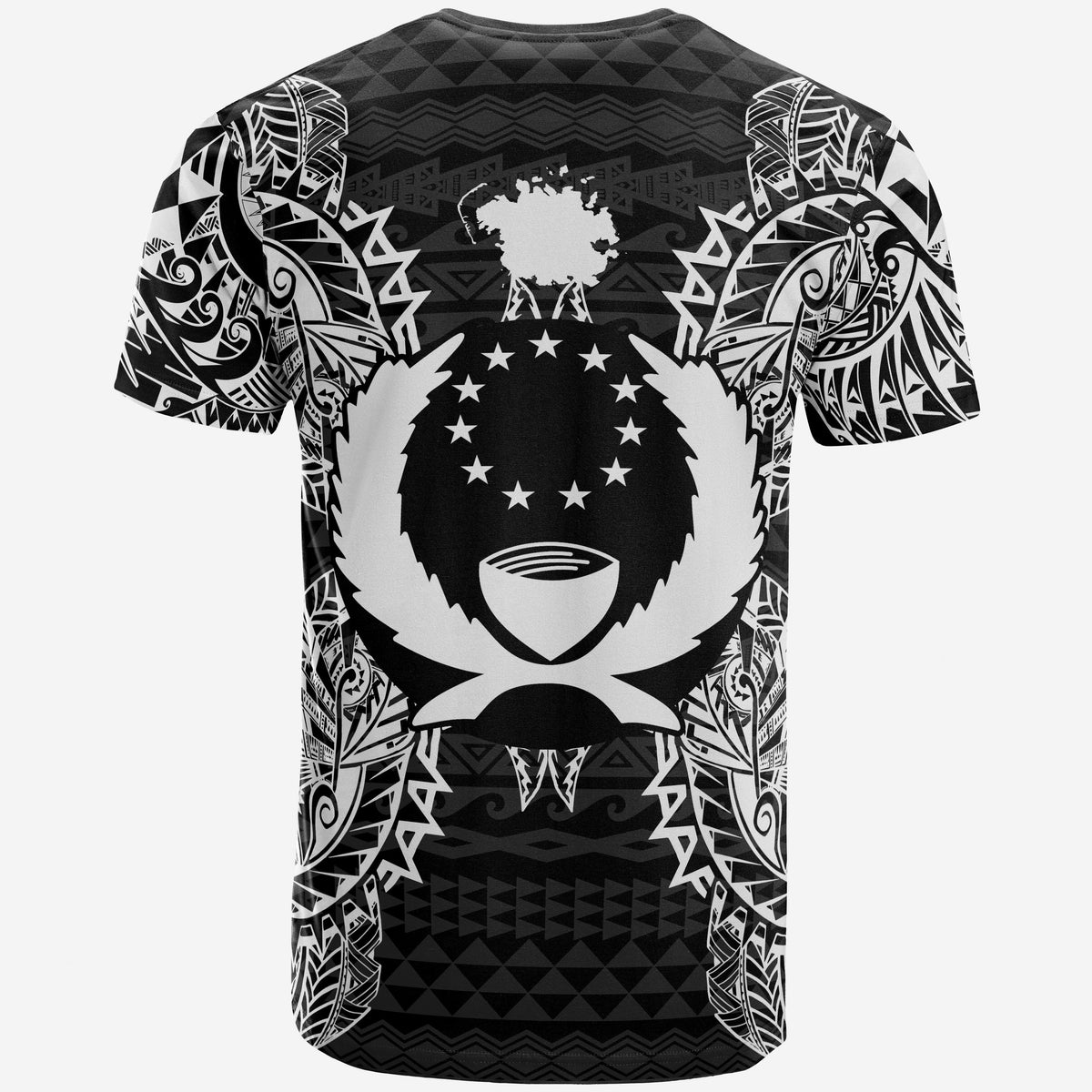 Pohnpei All T Shirt Pohnpei Flag Map Polynesian Tattoo White Black - Polynesian Pride