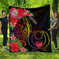 Pohnpei Premium Quilt - Tropical Hippie Style Black - Polynesian Pride