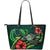 Pohnpei Micronesia Leather Tote Bag - Green Turtle Hibiscus Green - Polynesian Pride