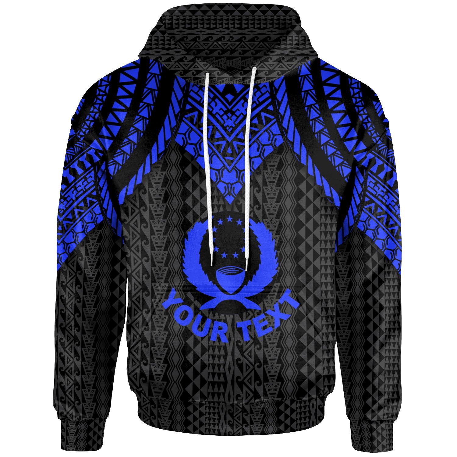 Pohnpei Custom Hoodie Polynesian Armor Style Blue Unisex Blue - Polynesian Pride