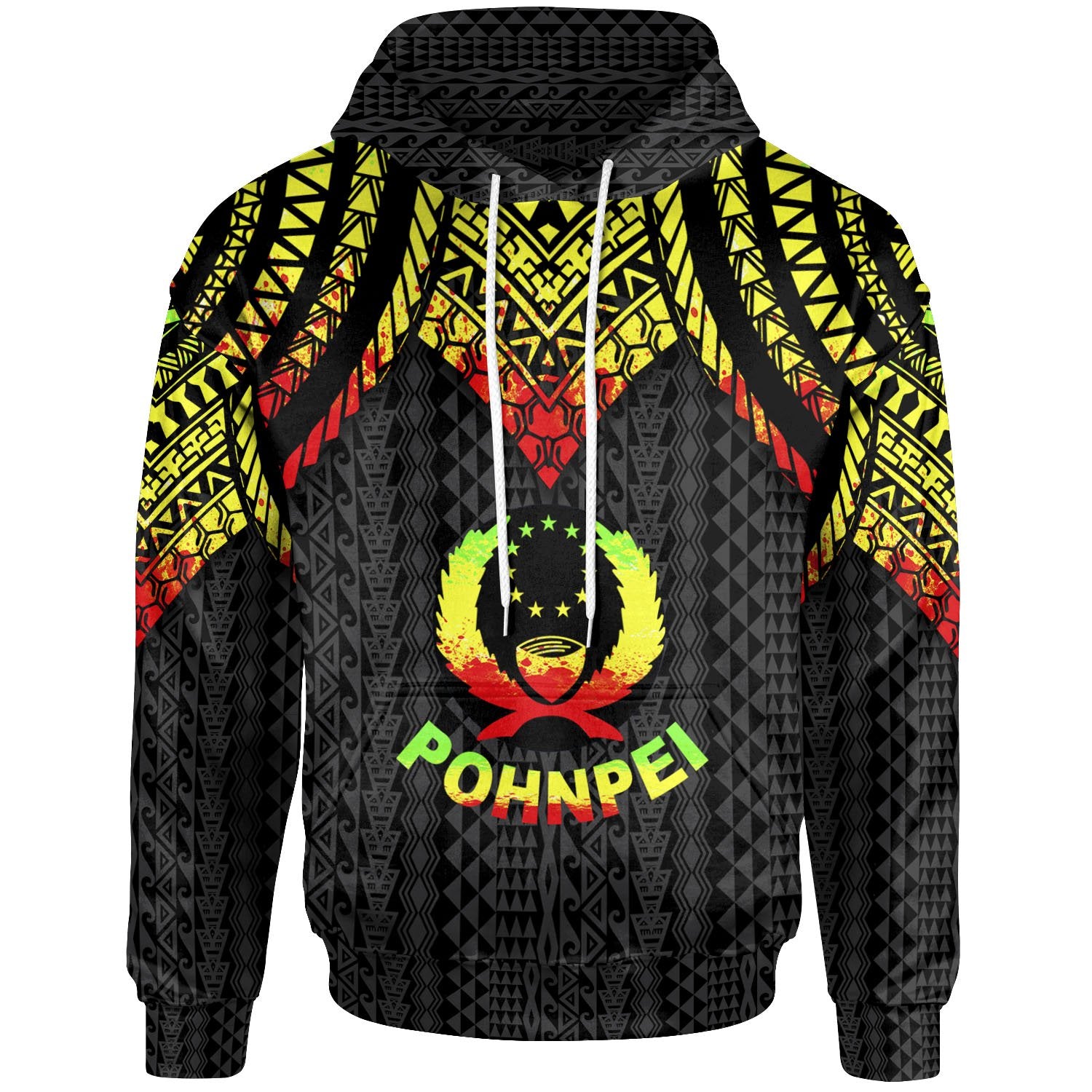 Pohnpei Hoodie Polynesian Armor Style Reagge Unisex Reagge - Polynesian Pride