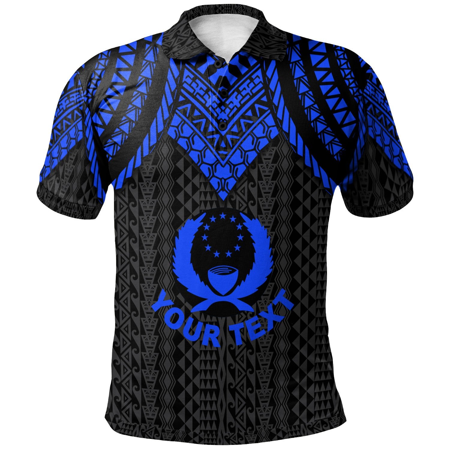 Pohnpei Custom Polo Shirt Polynesian Armor Style Blue Unisex Blue - Polynesian Pride