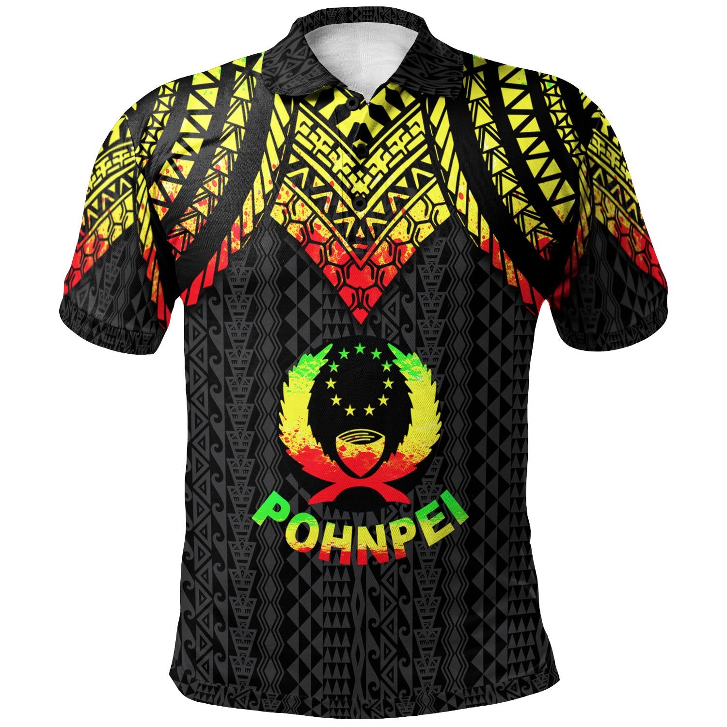 Pohnpei Polo Shirt Polynesian Armor Style Reagge Unisex Reggae - Polynesian Pride