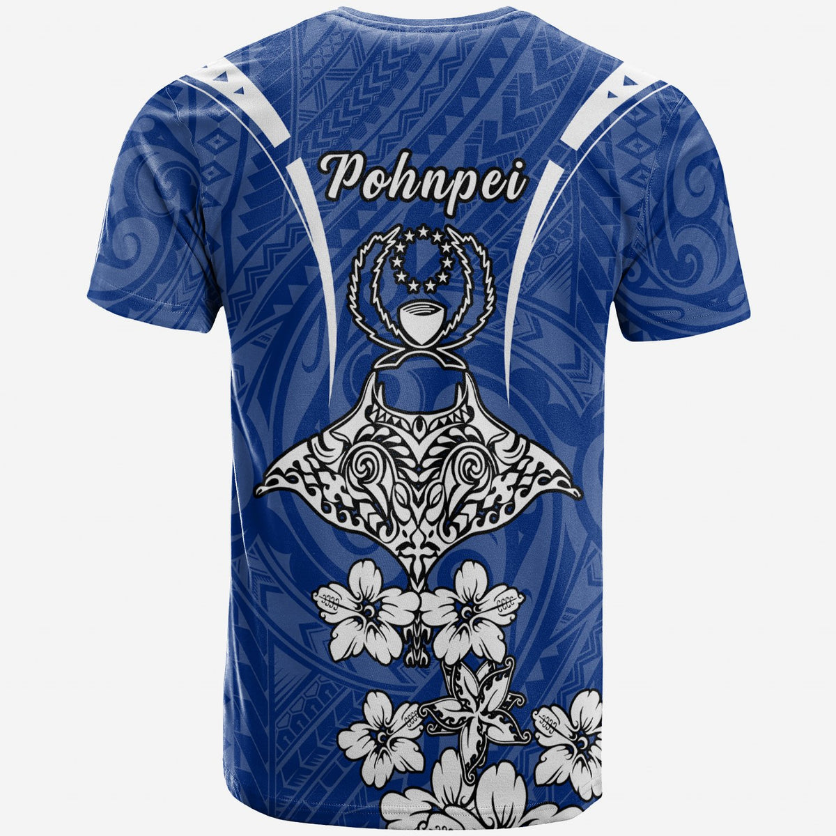Pohnpei T Shirt Ray Hibiscus - Polynesian Pride
