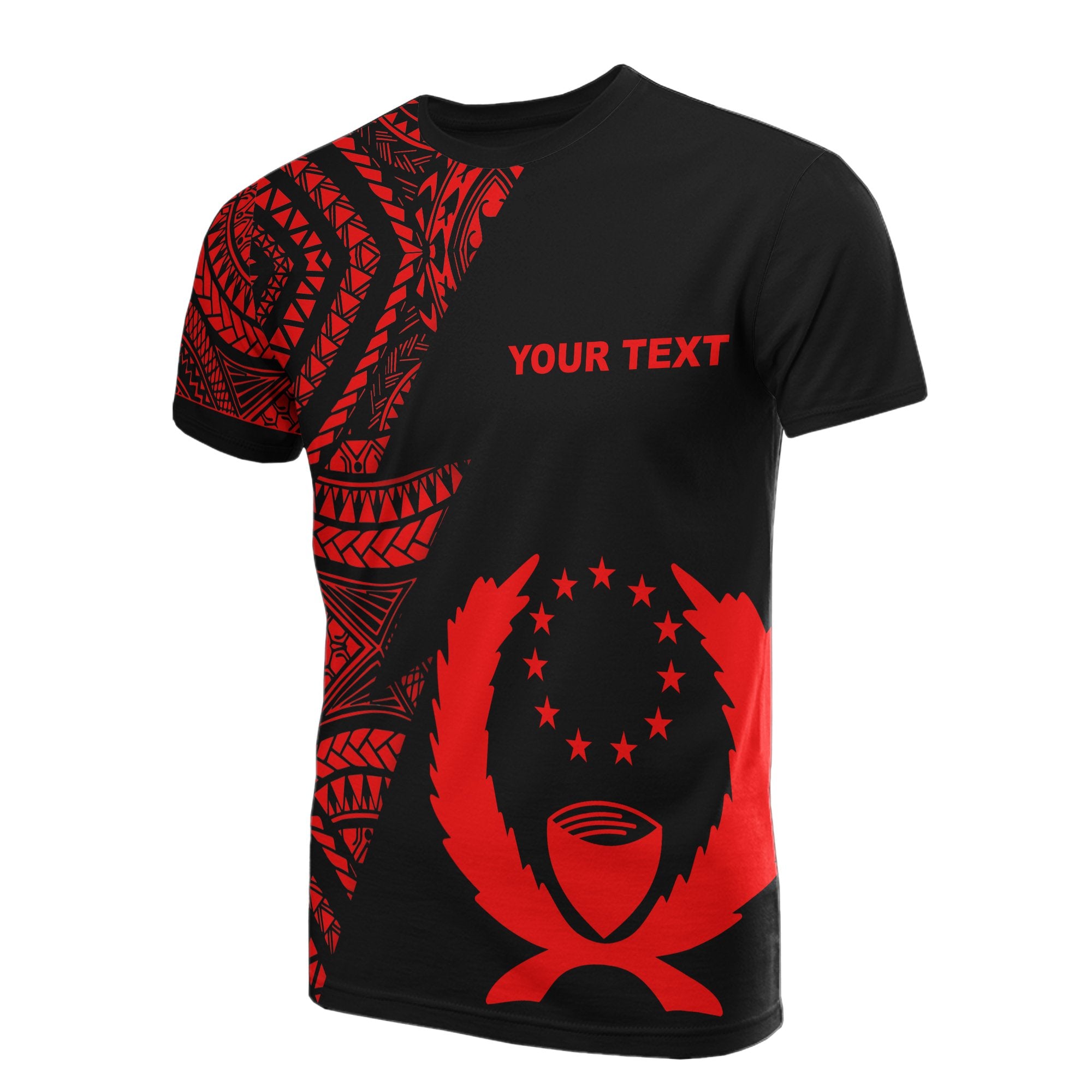 Pohnpei Custom T Shirt Micronesian Pattern Red Style Unisex Red - Polynesian Pride