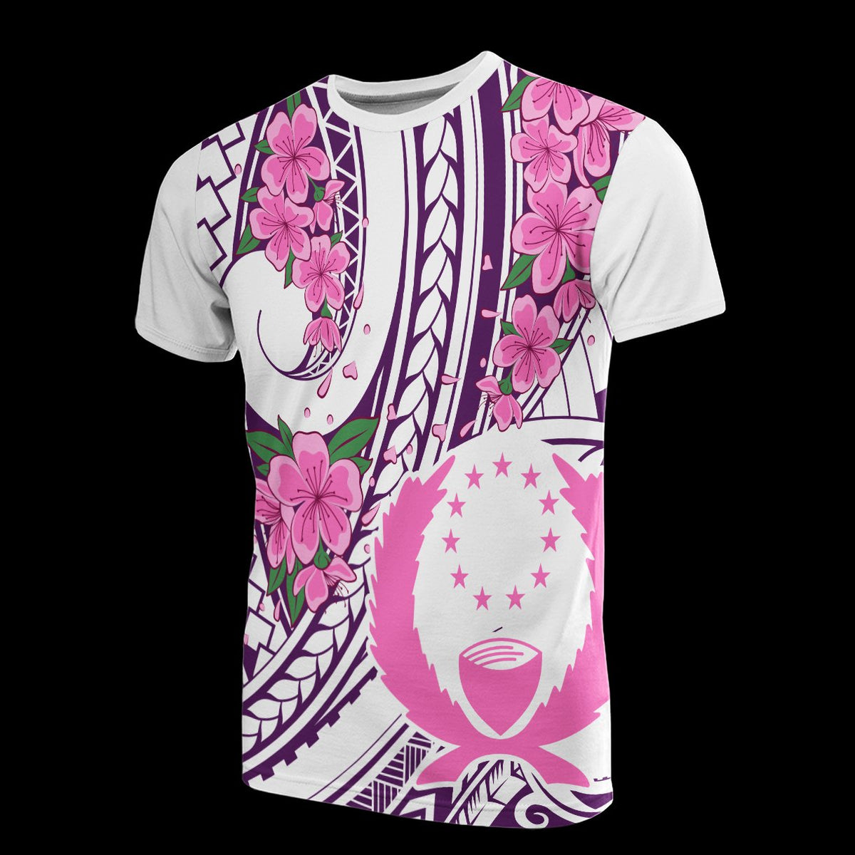 Pohnpei Micronesian T Shirt Flower Purple White Unisex White - Polynesian Pride