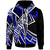 Pohnpei Zip up Hoodie Tribal Flower Special Pattern Blue Color Unisex Blue - Polynesian Pride