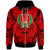 Pohnpei Zip Hoodie Classic Vignette Style Unisex Red - Polynesian Pride