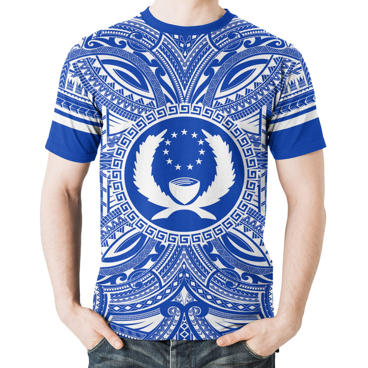 Pohnpei All T Shirt Pohnpei Coat Of Arms Polynesian Flag Color - Polynesian Pride