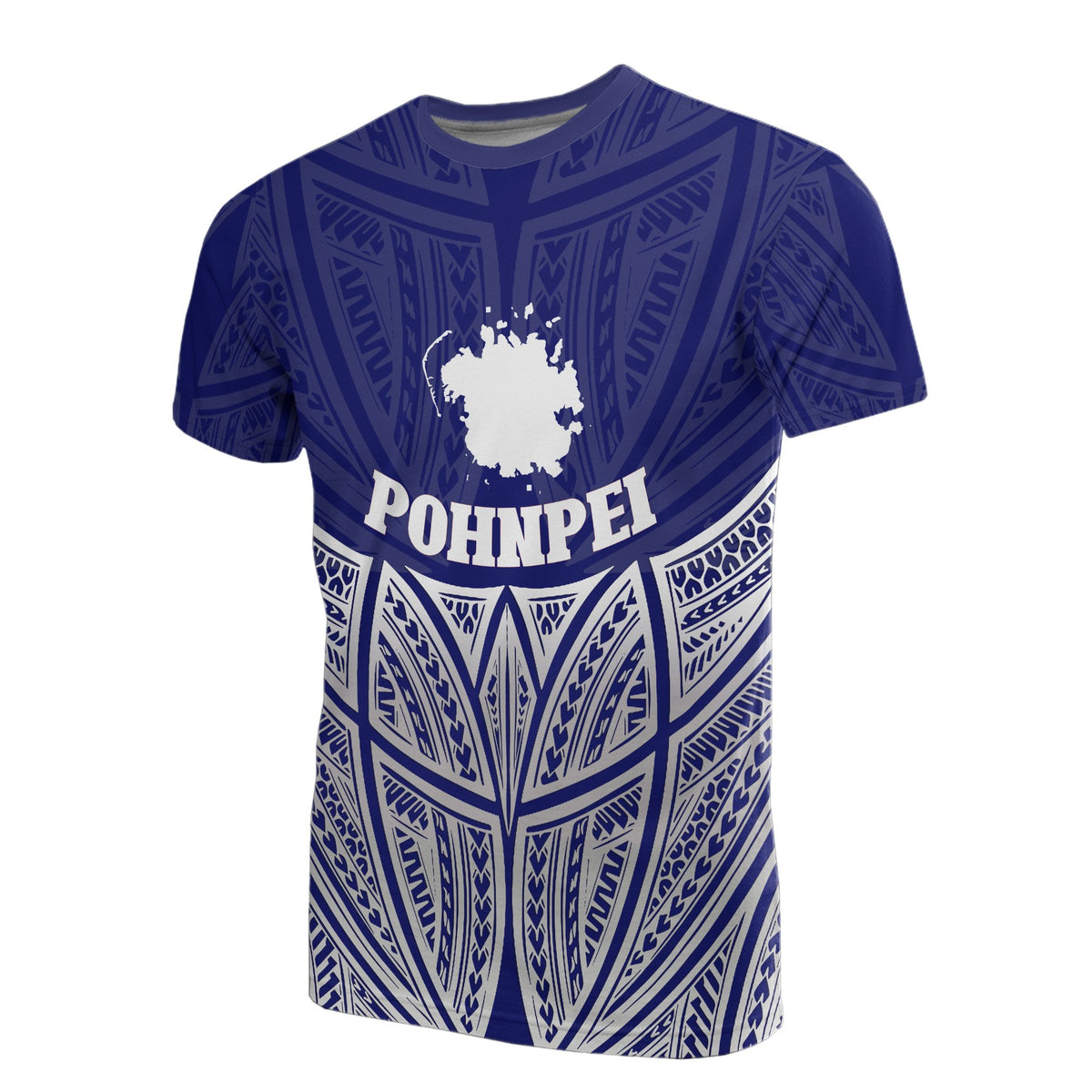 Pohnpei Polynesian T Shirt Blue Pride Map And Seal Unisex Blue - Polynesian Pride