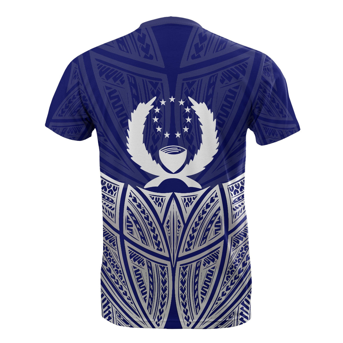 Pohnpei Polynesian T Shirt Blue Pride Map And Seal - Polynesian Pride
