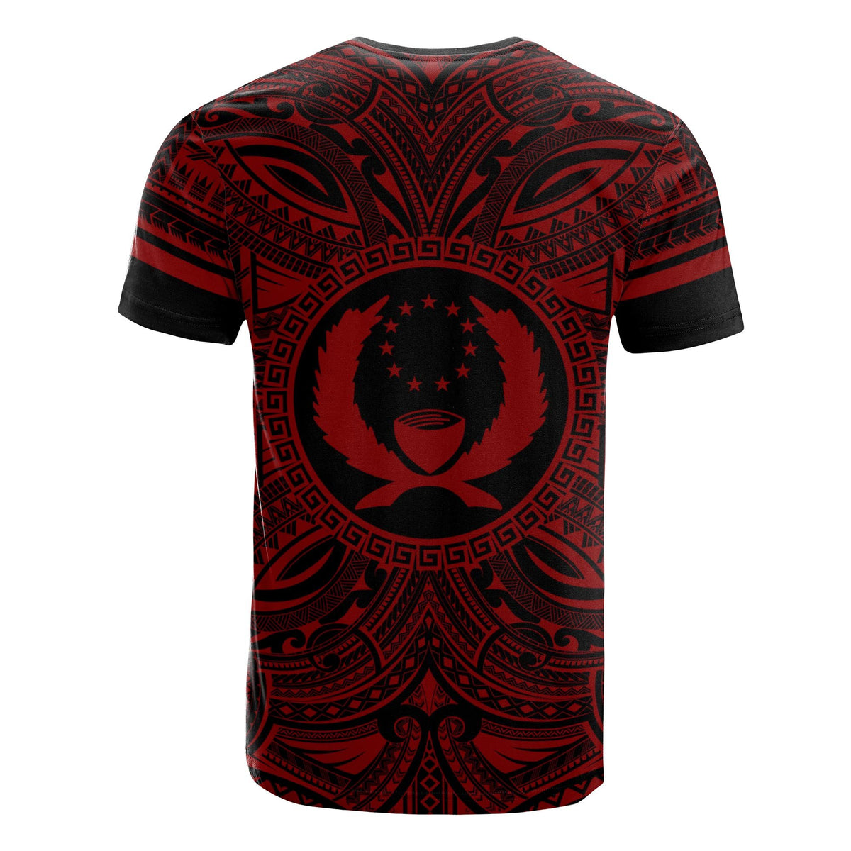 Pohnpei All T Shirt Pohnpei Coat Of Arms Polynesian Red Black - Polynesian Pride