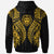 Pohnpei Zip up Hoodie Polynesian Lion Head Gold Style - Polynesian Pride