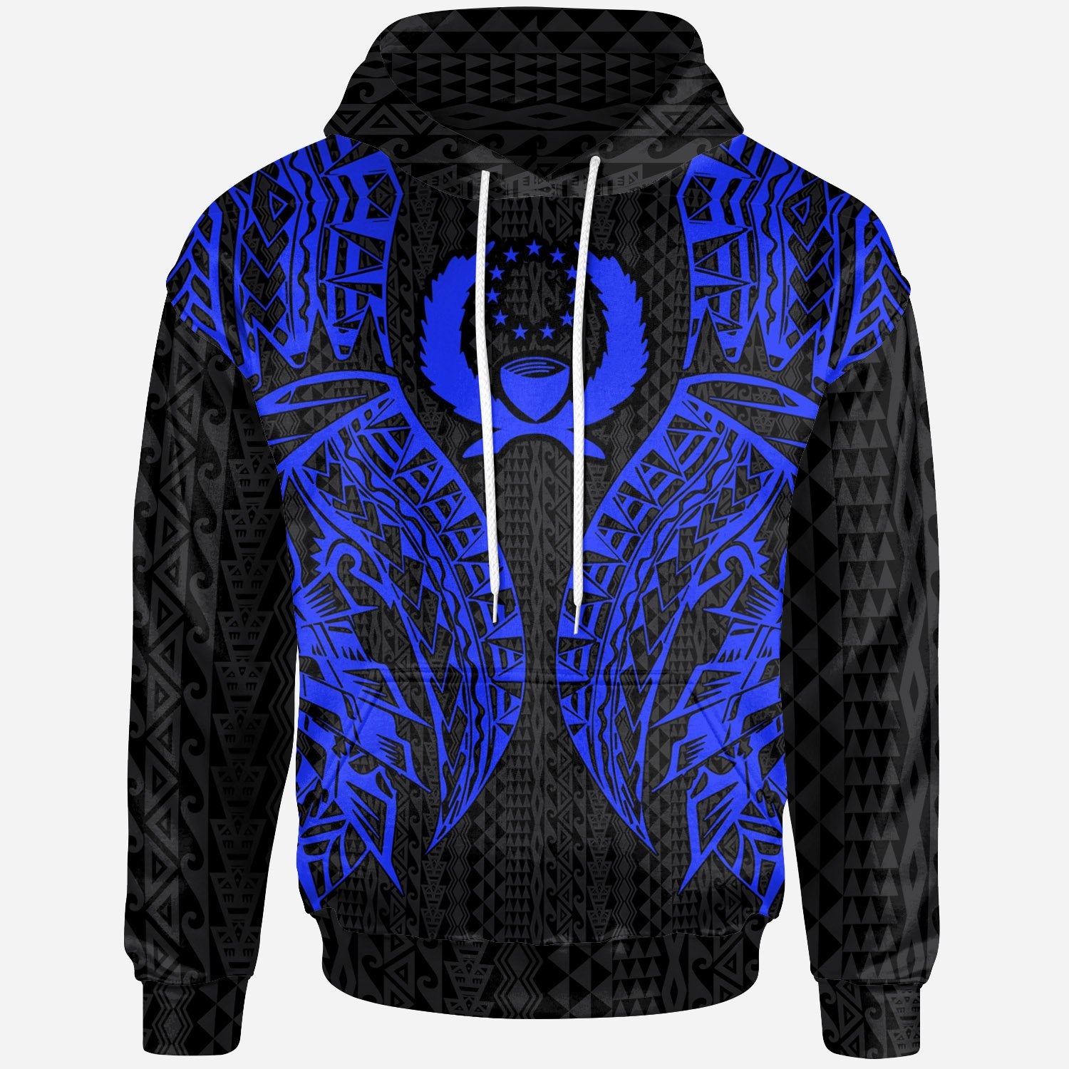 Pohnpei Hoodie Micronesian Lion Head Blue Style Unisex Blue - Polynesian Pride