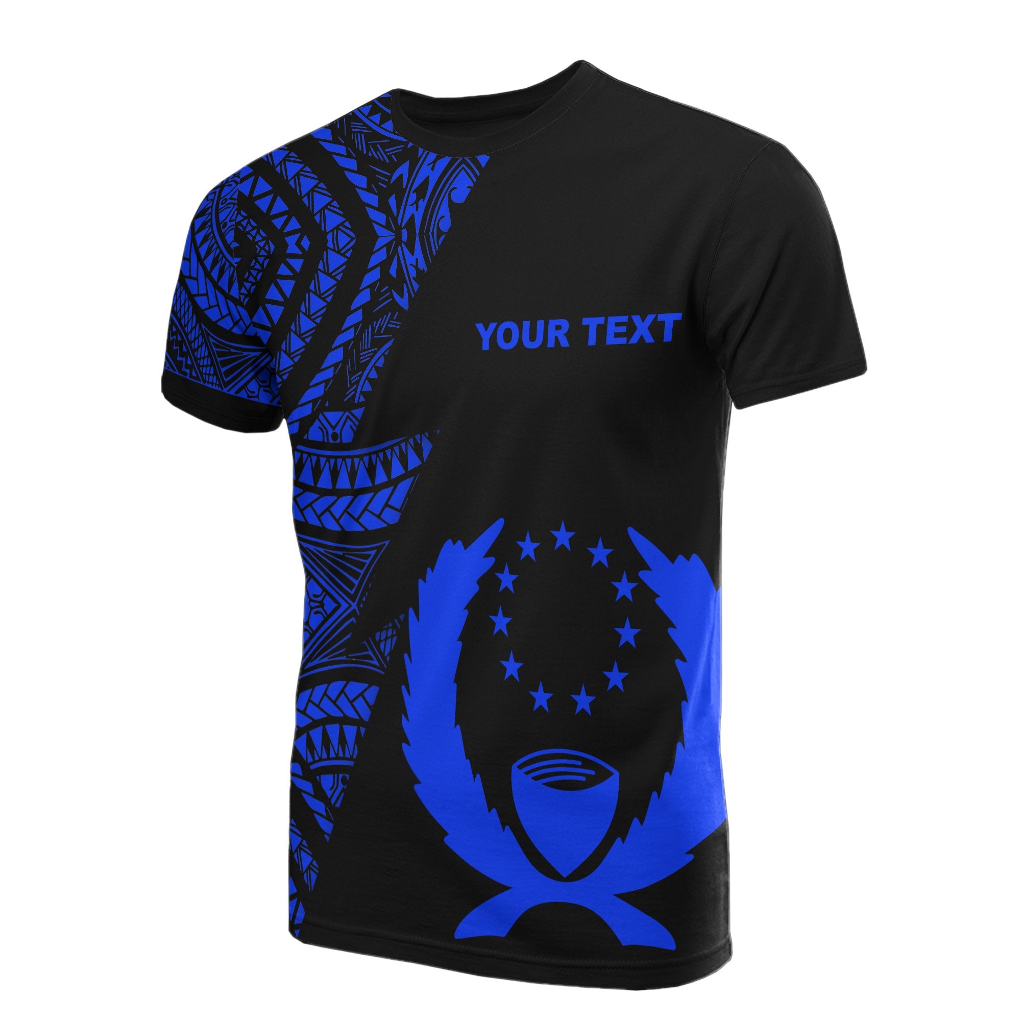 Pohnpei Custom T Shirt Micronesian Pattern Blue Style Unisex Blue - Polynesian Pride