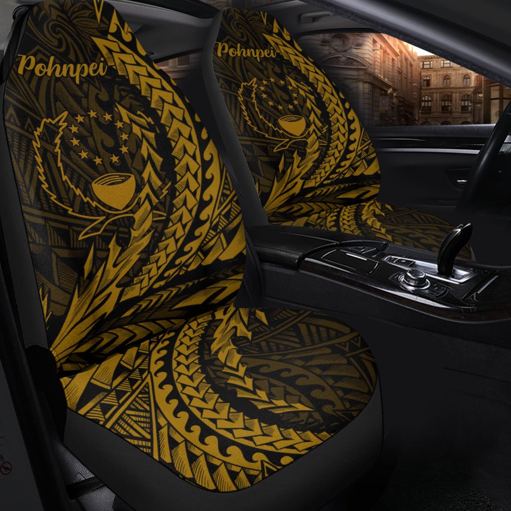 Pohnpei Car Seat Cover - Wings Style Universal Fit Black - Polynesian Pride