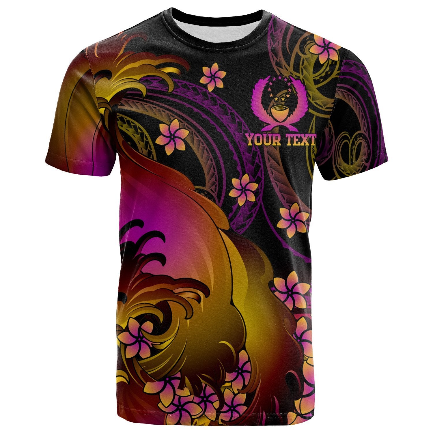 Pohnpei Custom T shirt Pohnpei in wave Unisex Black - Polynesian Pride