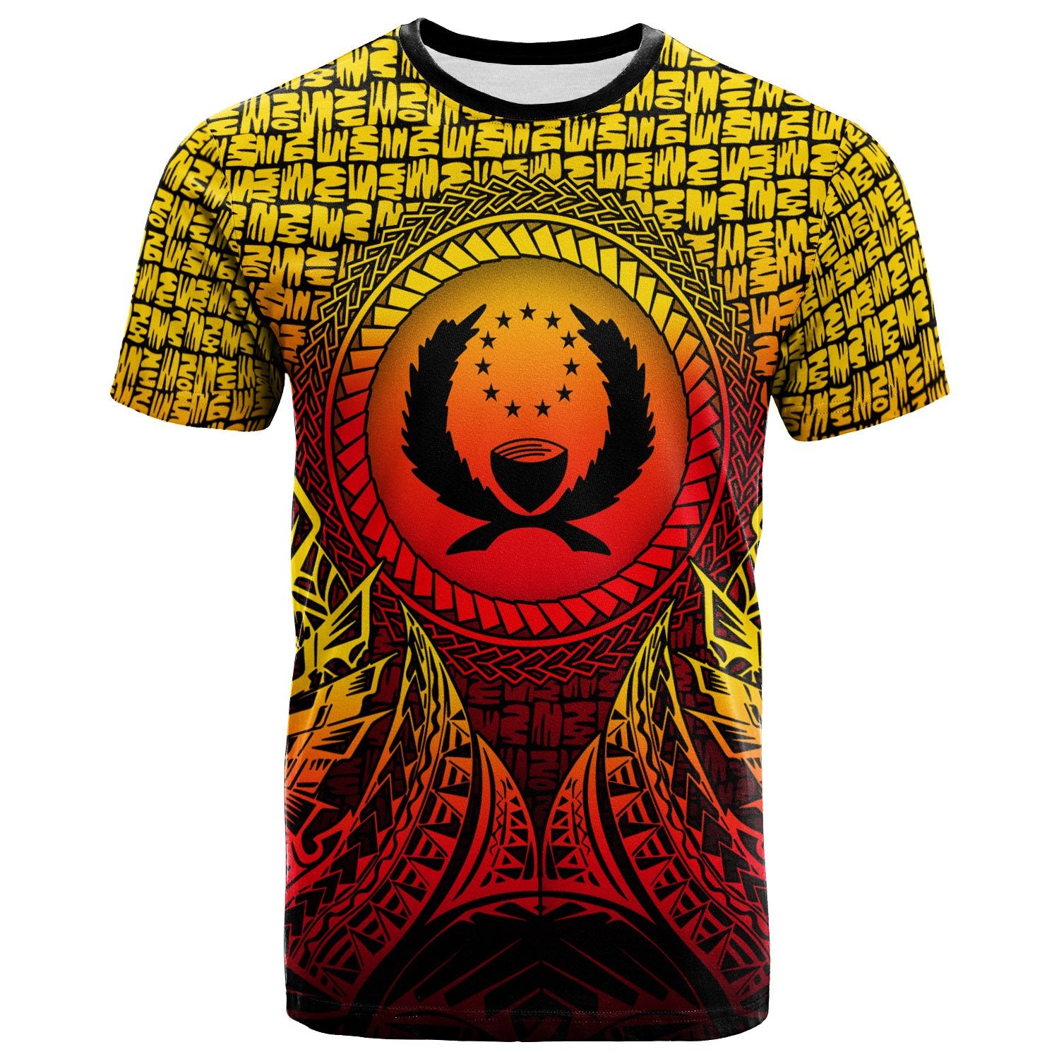 Pohnpei Micronesian T Shirt Circle Pattern Yellow Unisex Yellow - Polynesian Pride