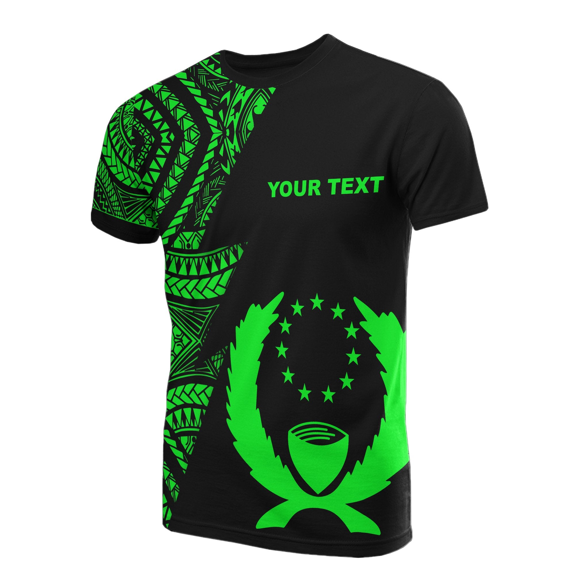 Pohnpei Custom T Shirt Micronesian Pattern Green Style Unisex Green - Polynesian Pride