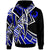 Pohnpei Hoodie Tribal Flower Special Pattern Blue Color Unisex Blue - Polynesian Pride