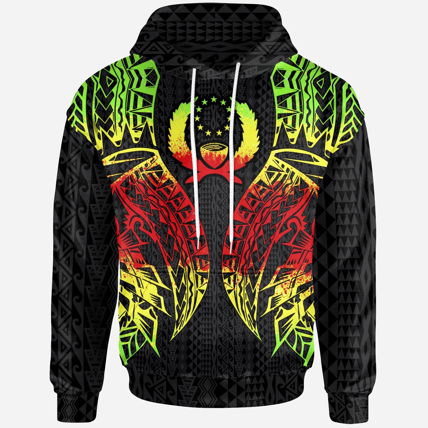 Pohnpei Hoodie Micronesian Lion Head Reggae Style Unisex Reggae - Polynesian Pride