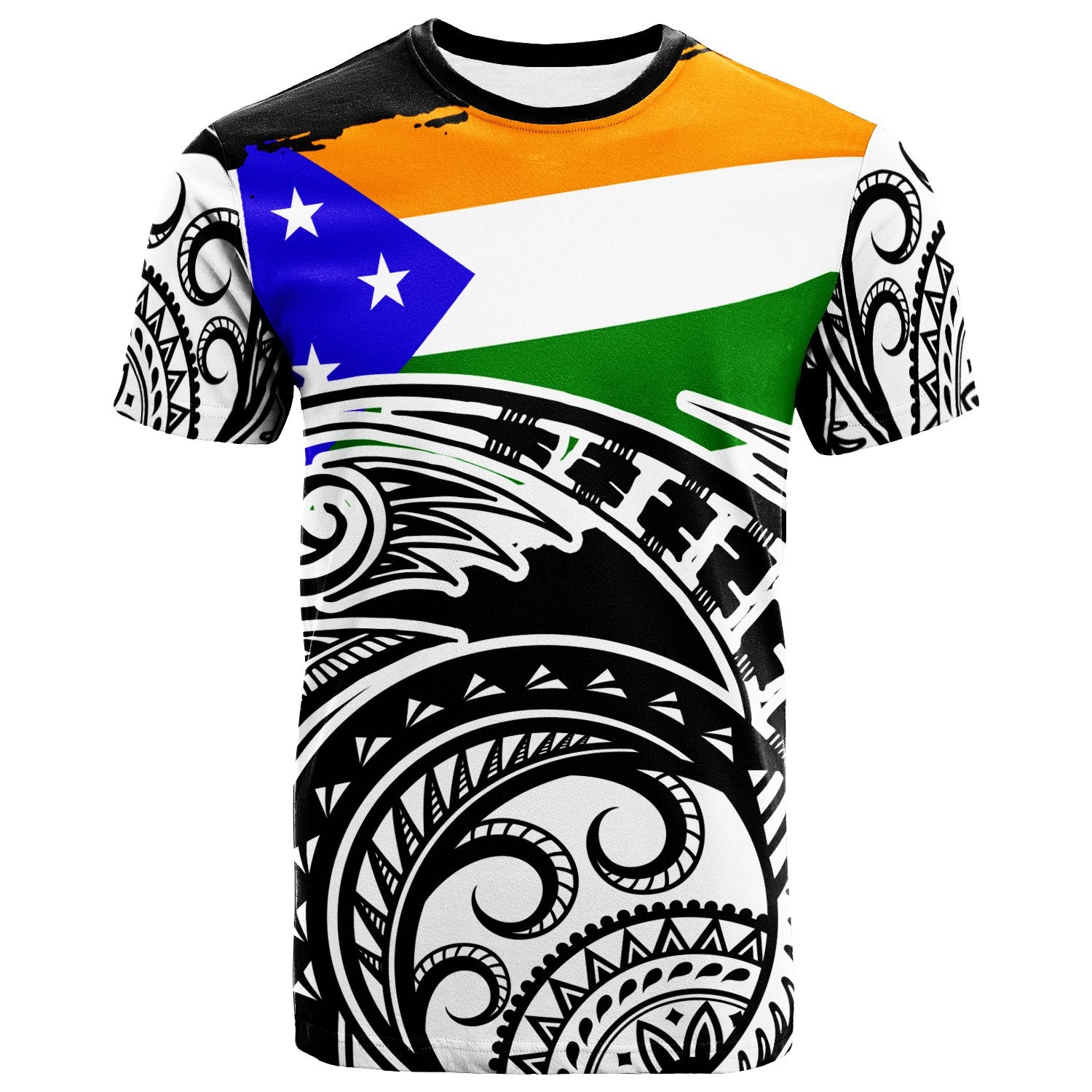 Pohnpei T Shirt Mwoakilloa Flag With Round Black White Pattern Unisex Art - Polynesian Pride