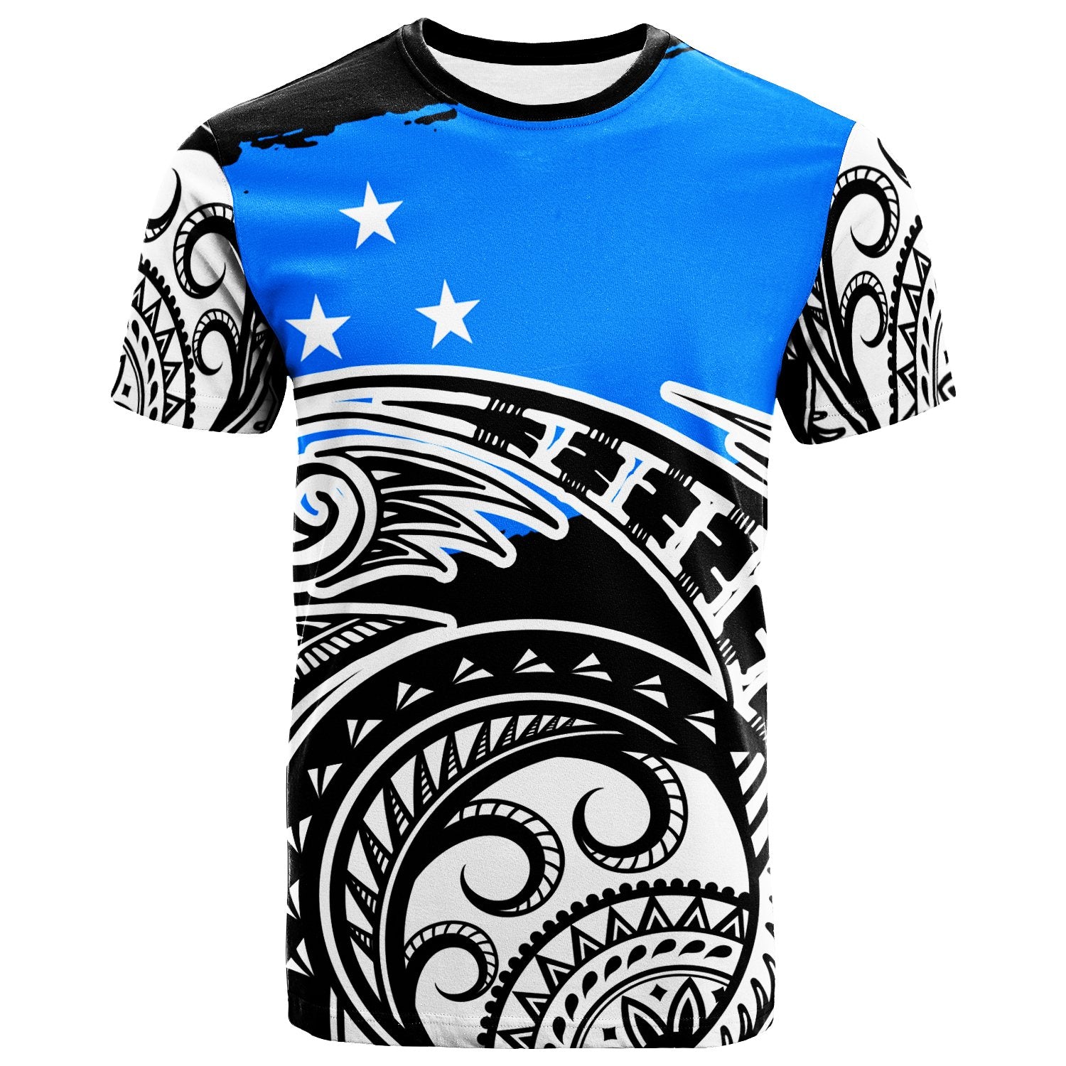 Pohnpei T Shirt Nukuoro Flag With Round Black White Pattern Unisex Art - Polynesian Pride