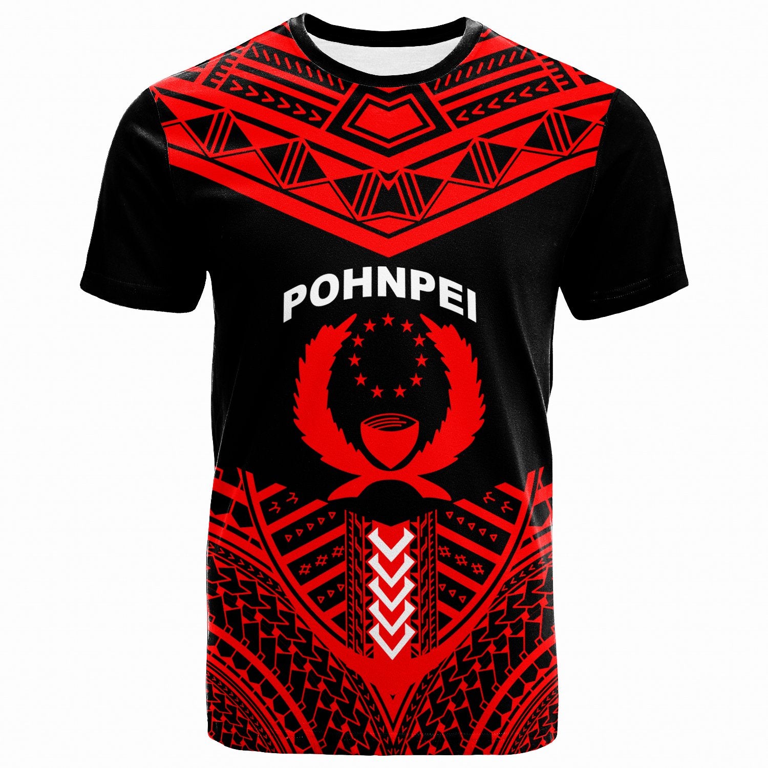 PohnpeiT Shirt Tribal Pattern Cool Style Unisex Red - Polynesian Pride