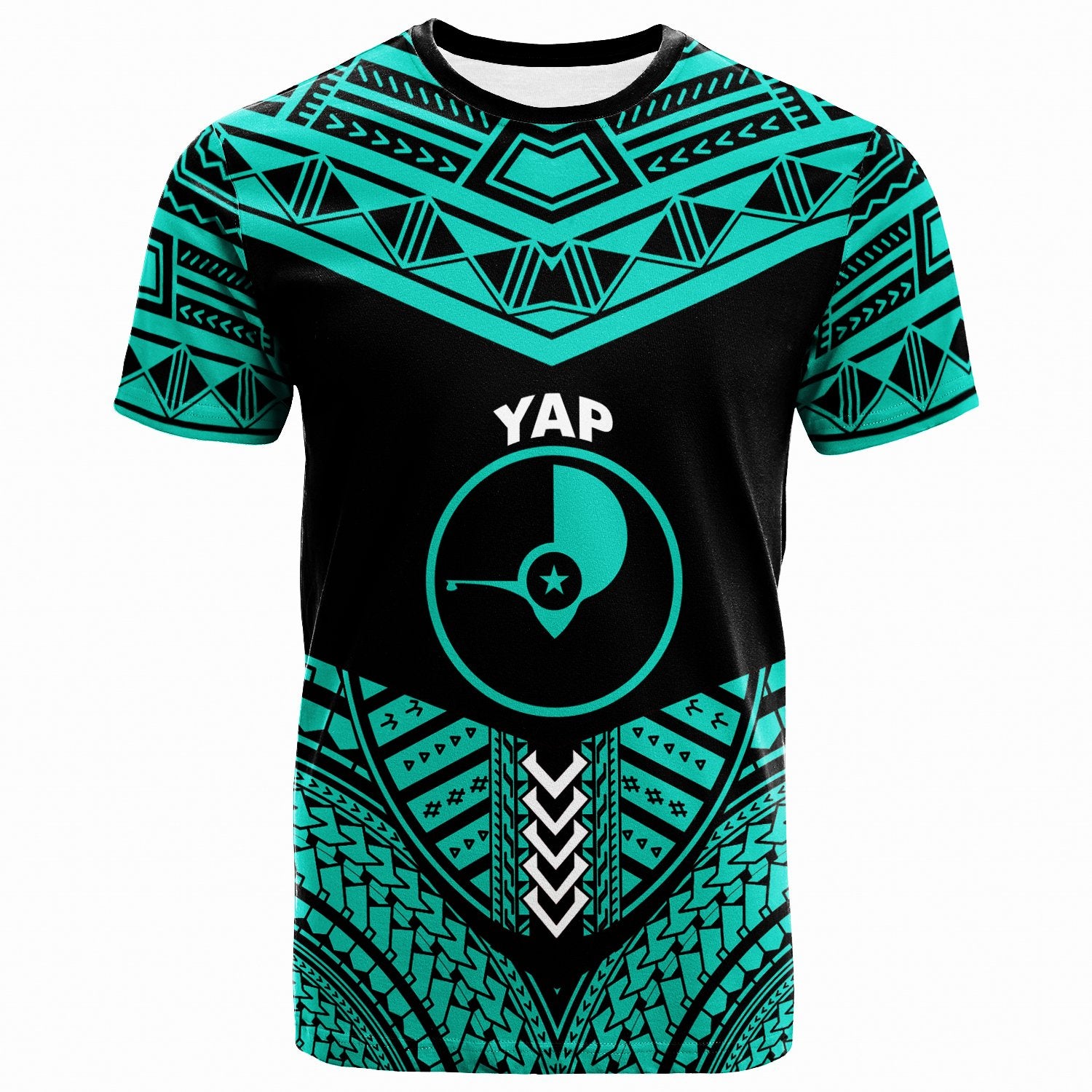 Yap T Shirt Tribal Pattern Cool Style Green Color Unisex Art - Polynesian Pride