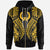 Pohnpei Zip up Hoodie Polynesian Lion Head Gold Style Unisex Gold - Polynesian Pride