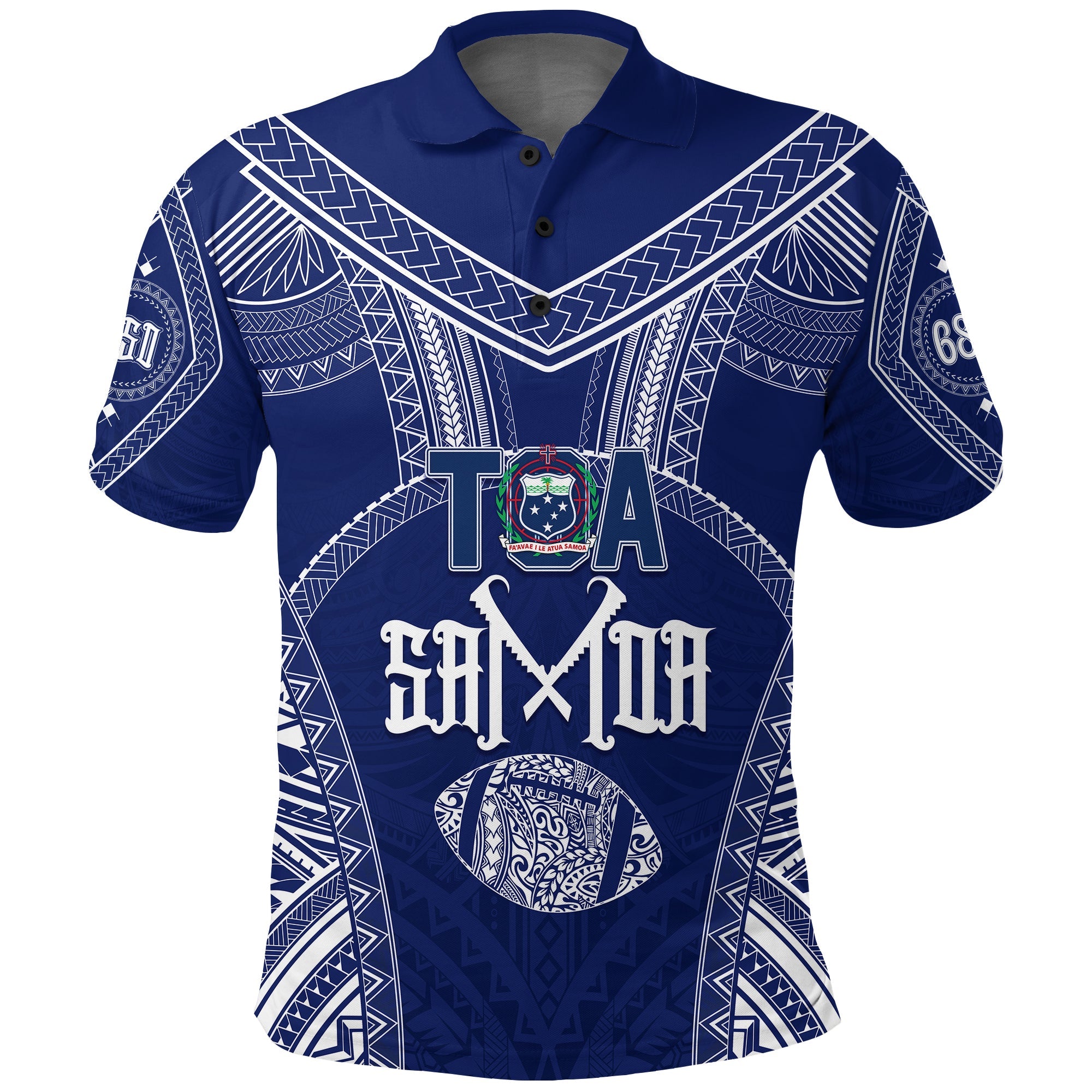 Custom Toa Samoa Polo Shirt 685 USO Forever LT7 Blue - Polynesian Pride