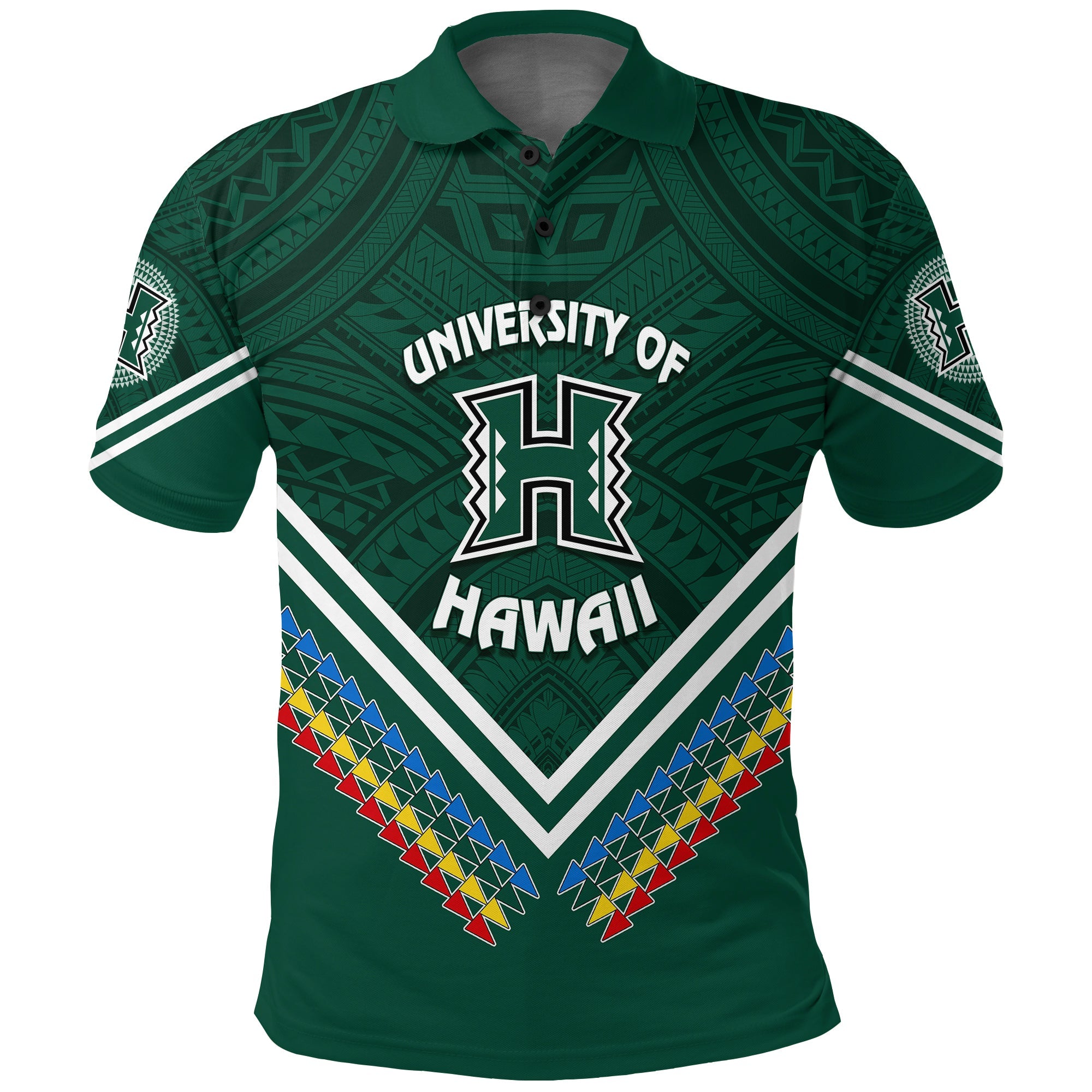 Custom Hawaii Rainbow Warriors Polo Shirt Simple Style LT7 Deep Green - Polynesian Pride