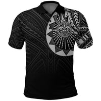 Polynesian Full Sleeve Tattoo Polo Shirt Silver Vibes LT7 Unisex Black - Polynesian Pride
