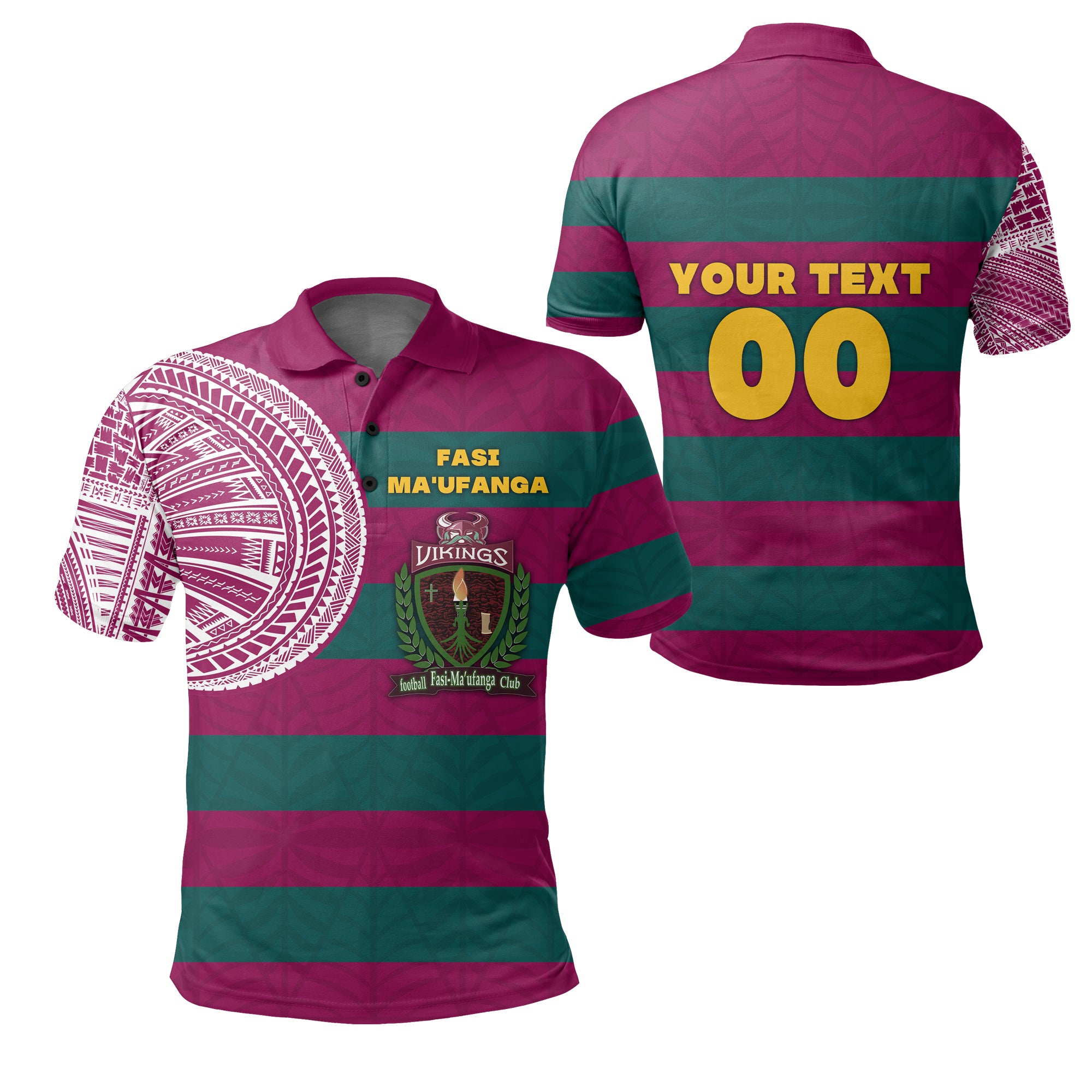 Custom Fasi Maufanga Football Polo Shirt Tattoo Style LT16 Unisex Maroon - Polynesian Pride