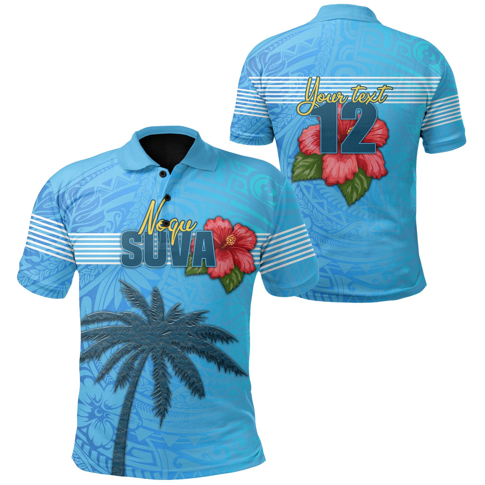 Custom Suva Rugby Polo Shirt Sport Style Unisex Blue - Polynesian Pride