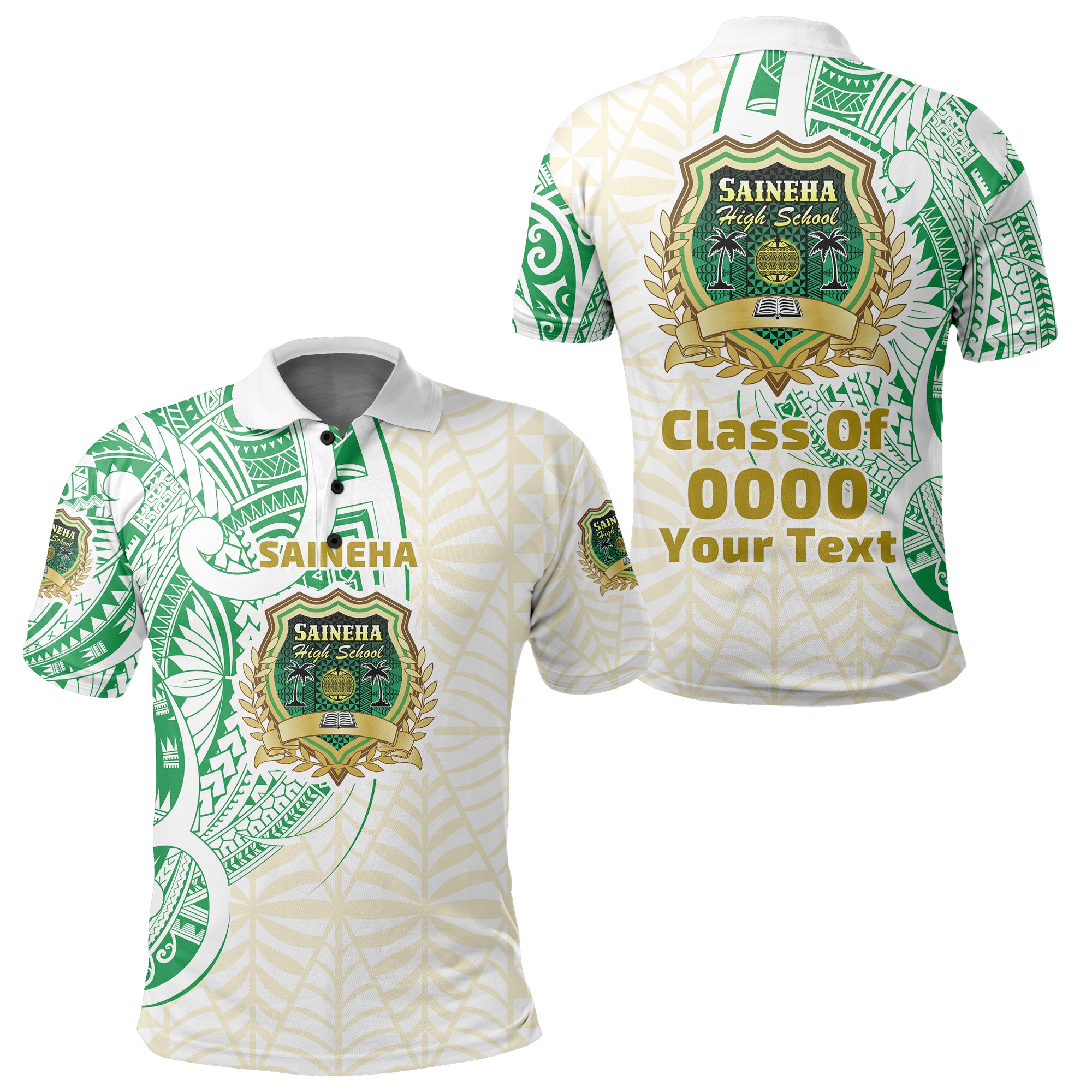 Custom Saineha Tonga Polo Shirt Tattoo Special Class of LT16 Unisex Green - Polynesian Pride