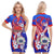 Special Samoa FAST Party Polo Dress Tribal Samoan Hibiscus Design LT9 Blue - Polynesian Pride