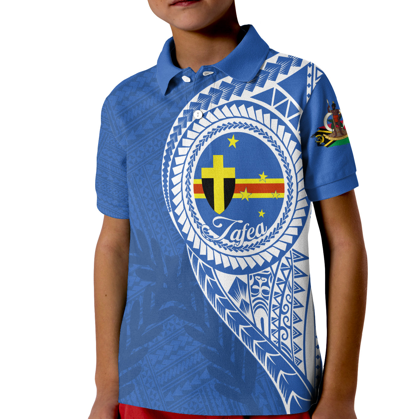 (Custom Personalised) Vanuatu Tafea Province KID Polo Shirt Tafea Emblem LT7 Unisex Blue - Polynesian Pride